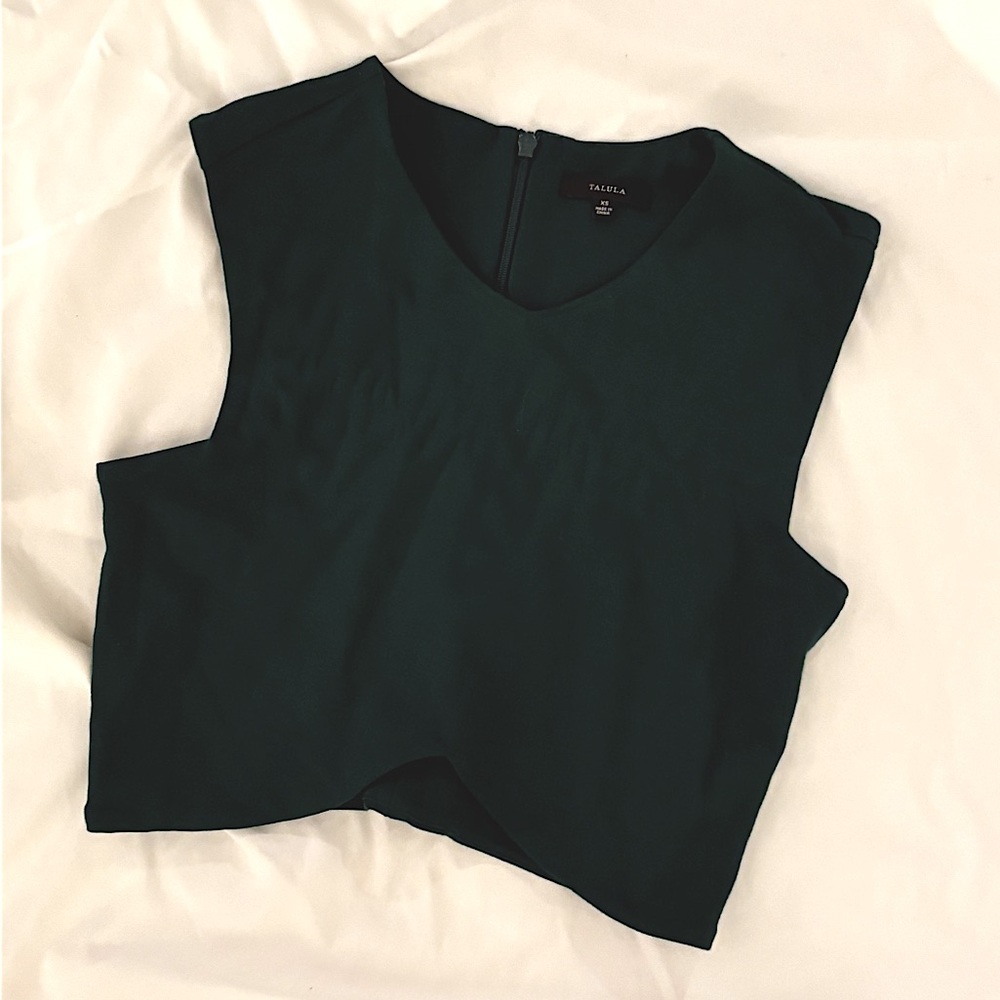 Aritzia Tahlula Dark Green Cropped Top